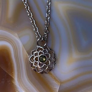Sterling silver Faceted moldavite pendant